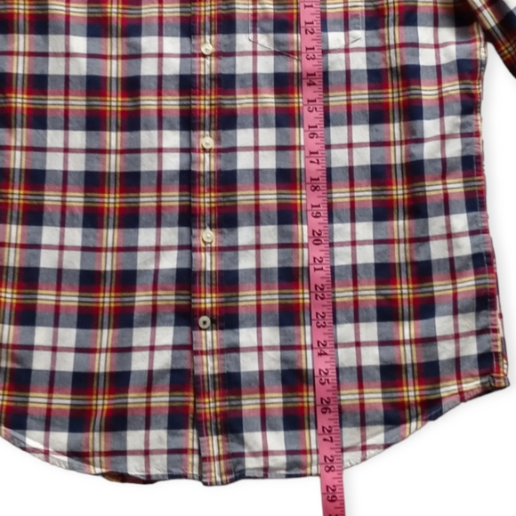 AMERICAN EAGLE OUTFITTERS RED YELLOW PLAID BUTTON DOWN SHIRT. SIZE (M ) - Picture 6 of 13